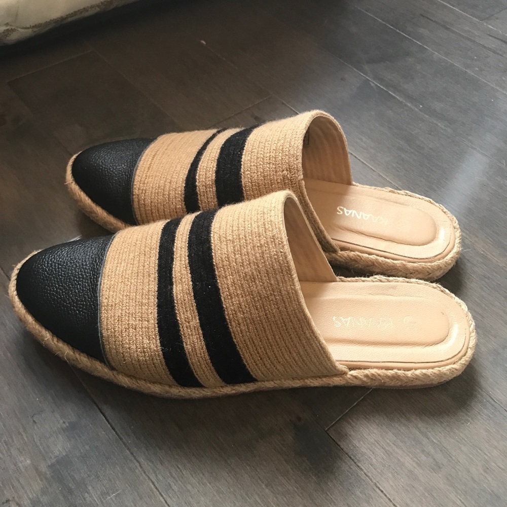 KAANAS Marbella handwoven mule espadrille, toffee